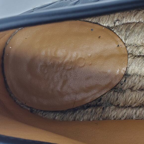 Gucci Signature Guccissima Leather Pilar Espadrille Flats Black Size 37.5 US 7.5 - Picture 11 of 13